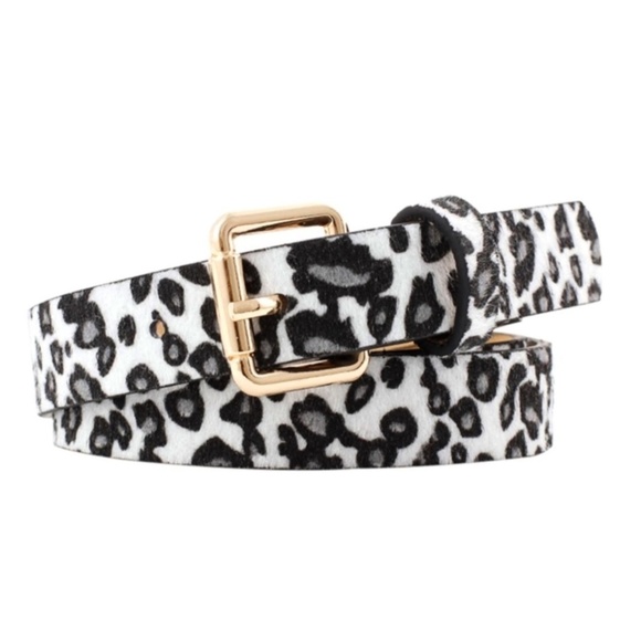Accessories - Women’s Belt White Leopard Pattern Horsehair. S/M